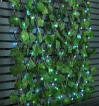 Outdoor Garden Fence Privacy Realistic Artificial Wood Green Leaf Solar Trellis