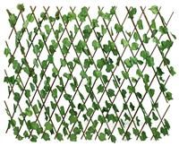 Outdoor Garden Fence Privacy Realistic Artificial Wood Green Leaf Solar Trellis