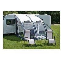 Leisurewize Ontario 20-260 Caravan Porch Awning, Rail Height 235-250cm x Depth 240cm x Width 260cm (LWA30) - Comes with two shades with a mesh vent above the front windows to let in fresh air.