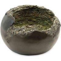 Gardenwize - Solar-Powered On Demand Cracked Rock Garden Water Feature with Back up Battery - Low Maintenance, Eco-Friendly - Made From a Highly Durable Weatherproof Resin (GW277)