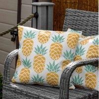 Gardenwize – Pack of 2 Bright LED Light Up Scatter Cushions, Decorative Home Garden Furniture Cushions – Beach, Picnic, Camping Pillows (Pineapple)