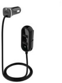 Streetwize - 12V 4-Port Front & Back Seat USB/Type C Extension Cable In Car Charger - Travel Adaptor, Cigarette Lighter USB Adapter, Car Phone Charger