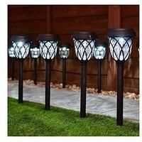 Gardenwize – Pack of 4 Solar Powered LED Garden Stake Lights, Pathway Lights – Patio, Decking, Awning, Camping, Pond, Memorial Lights – No Running Costs (Pathway Stake Lights)