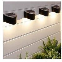 Gardenwize - Pack of 4 Urbane Waterproof Warm White LED Solar Powered Garden Fence Lights with ON/Off Switch, Wall Lights Driveway Pathway Lighting Patio Decking Lights Christmas Lights (GW425)