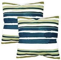 Gardenwize - Pack of 2 Outdoor Scatter Cushions, Garden Furniture Cushions - Covers & Pillows (Painted Stripe)
