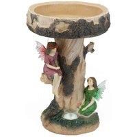 Streetwize Solar Fairy Birdbath, Brown