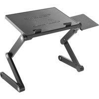 ProperAV Sit or Stand Up Laptop Desk with Mouse Pad Side Mount - Black