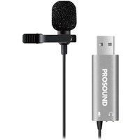 Prosound Lavalier Clip On Lapel Omnidirectional USB Microphone with 3.5mm Female Socket