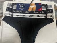 Women’s Reebok Carina Sports Briefs, Multi Pack Low Rise Cotton Workout Underwear – Black/White/Grey Marl, Pack of 3