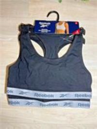 Reebok Ladies Sports  Crop Top Bra pack of 2 FRANKIE Medium Black