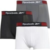 Mens Reebok Sports Trunks Three Pack, Short Length Size XL, Grey, Black, White - XL Regular