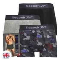 Reebok Mens Trunks XL Andres 3-Pack Boxers Black Camo Grey Marl NEW - XL Regular