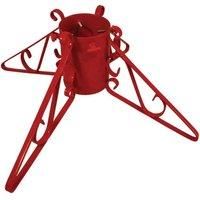 Garden Pride Christmas Tree Stand - 4" or 5" Base - Metal - Solid Steel - Plastic Coated (3" Diameter, Red)