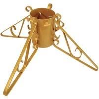 Garden Pride Christmas Tree Stand - 4" or 5" Base - Metal - Solid Steel - Plastic Coated (3" Diameter, Gold)