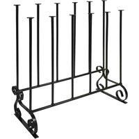 Shoe Rack - 6 Pair Black Solid Steel
