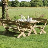 Zest4Leisure Harriet Wooden Garden Dining Table and Bench Set