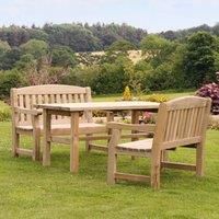 Zest4Leisure Wooden Emily Table and 2 Bench Set
