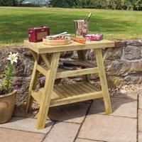 Zest Wooden BBQ Barbecue Side Outdoor Garden Table PEFC Shelves