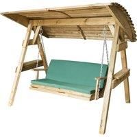 Zest Pad & Back Cushion Miami 2 Seater Swing Seat Bench Outdoor Green