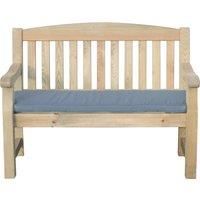Zest Emily Wooden 2 Seater Bench Garden Patio Chair 4ft & Grey Seat Pad Cushion
