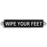 Minster Stylish Living 25cm Aluminium Wipe Your Feet Sign, Multi