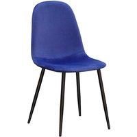 Minster Stylish Living MSL Blue Fabric Chair Black Metal Legs