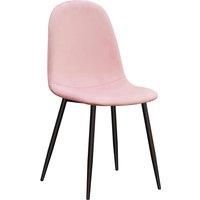 Minster Stylish Living MSL Pink Fabric Chair Black Metal Legs