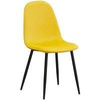 Minster Stylish Living MSL Yellow Fabric Chair Black Metal Legs