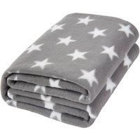 Dreamscene Flannel Fleece Stars Throw Over Bed Warm Soft Blanket Plush for Baby Kids Sofa, Silver Grey, 125 x 150cm