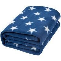 Dreamscene Flannel Fleece Stars Throw Over Bed Warm Soft Blanket Plush for Kids Sofa, Navy Blue, 125 x 150cm