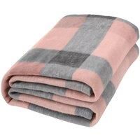 Dreamscene Blush Winter Check Fleece Blanket Super Soft Warm Cosy Sofa Bed Picnic Garden Throw Over, Plaid Tartan Pink Grey - 120 x 150cm, DBPFCHEBL10