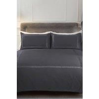 Sienna Crushed Velvet Border Duvet Cover with Pillowcase Bedding Set Grey Blush