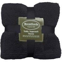 Brentfords Teddy Fleece Bear Blanket Large Throw Over Bed Plush Soft Bedspread
