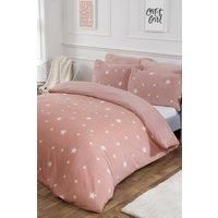 Dreamscene Stars Teddy Fleece Duvet Cover with Pillowcase Soft Plush Bedding Set