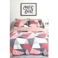 Dreamscene Shapes Teddy Fleece Duvet Cover with Pillowcase Soft Warm Bedding Set