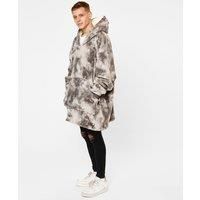 Dreamscene Tie Dye Oversized Hoodie Blanket Wearable Sherpa Fleece Sweatshirt UK