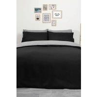 Brentfords Plain Duvet Cover & Pillowcase Reversible Bedding Set OR Fitted Sheet