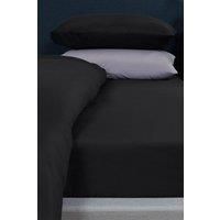 Brentfords Plain Dye Bed Fitted Sheet Super Soft Non Iron Microfibre - Black - Double Size