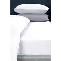 Brentfords Plain Dye Bed Fitted Sheet Super Soft Non Iron Microfibre - White - Double Size