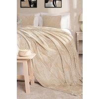 Dreamscene Luxury Waffle Honeycomb Soft Warm Throw Over Sofa Bed Blanket, Mink, 200 x 240 cm