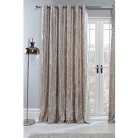 Sienna Crushed Velvet Pair of Fully Lined Eyelet Curtains Natural Champagne
