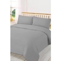 OHS Plain Duvet Cover & Pillowcase Reversible Bedding Set OR Fitted Sheet