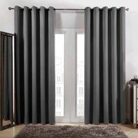 Dreamscene Eyelet Blackout Curtains PAIR of Thermal Ring Top Ready Made Luxury