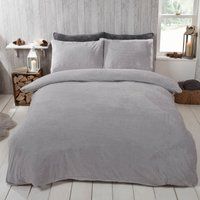 Brentfords Teddy Fleece Duvet Cover with Pillow Case Thermal Warm Bedding Set