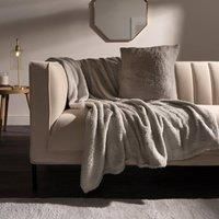 Brentfords Teddy Fleece Comfortable Cosy Warm Soft Throw, 200 x 240 cm, Silver Grey, King
