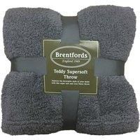 Brentfords Teddy Fleece Bear Blanket Large Throw Over Bed Plush Soft Bedspread