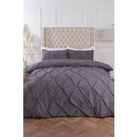 Pintuck Duvet Cover Pillowcase Pleated Polycotton Bedding Set Single Double King