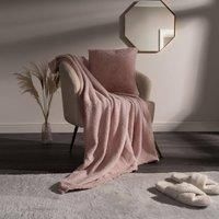 Brentford Teddy Fleece Throw, 150 x 200 cm, Blush Pink, Double