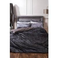 Sienna Crinkle Crushed Velvet Duvet Cover with Pillowcase Valencia Bedding Set