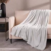 Brentfords Flannel Fleece Ultra Soft Blanket Throw Over Large Fluffy Warm Bed Sofa Bedspread, Silver Grey - 150 x 200cm